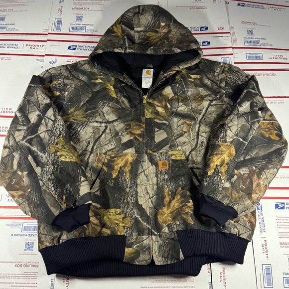 Carhartt Work Jacket Camo Men's Size 3XL Hooded